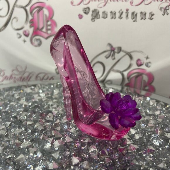 High heel decor pink purple mini clear see through miniature shoe lover heels 👠 - Picture 4 of 9